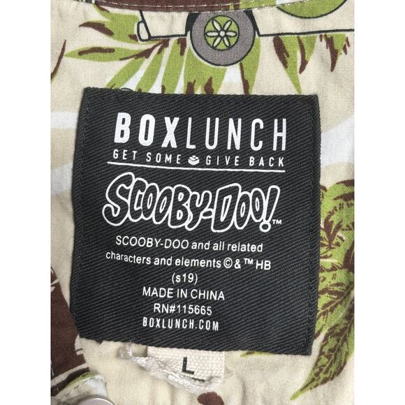 Box Lunch Scooby-Doo Mystery Machine Tropical Button Front Camp Shirt Mens Sz L - Picture 3 of 7
